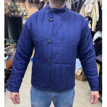 Телогрейка ватная стёганая воротник стойка, синяя (производство Россия)